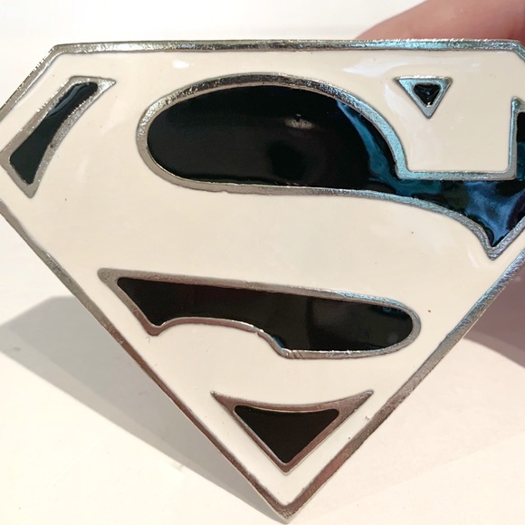 Superman DC Comics Metal Belt Buckle White Black - Picture 2 of 7